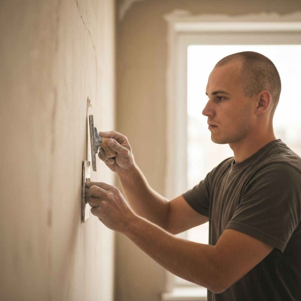 Professional plasterer at work